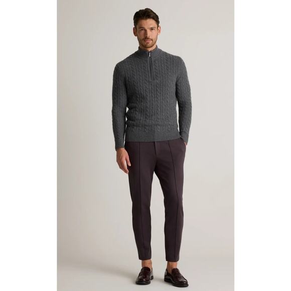 Quince stretch knit pintucked trouser men’s size S NWT steel gray casual comfort - Picture 1 of 7